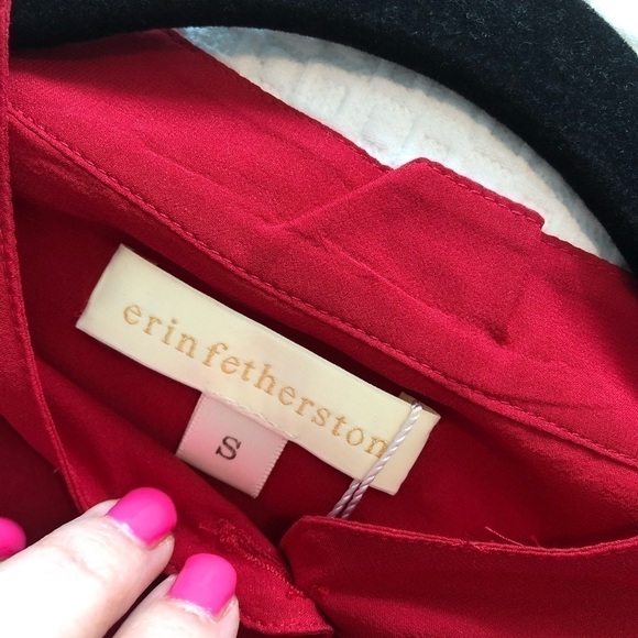 Erin Fetherston Silk Red Blouse Size S NWT - Picture 10 of 13